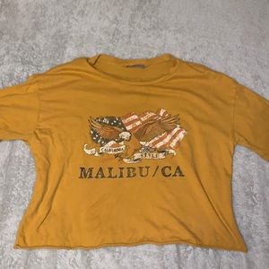 Dark Yellow Malibu California Charlotte Russe Crop Top Size Small